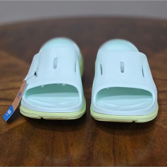 Hoka Ora Recovery Slide 3 Sandals Aqua Breeze Celery Green Men's 9 Clifton New - Picture 3 of 14